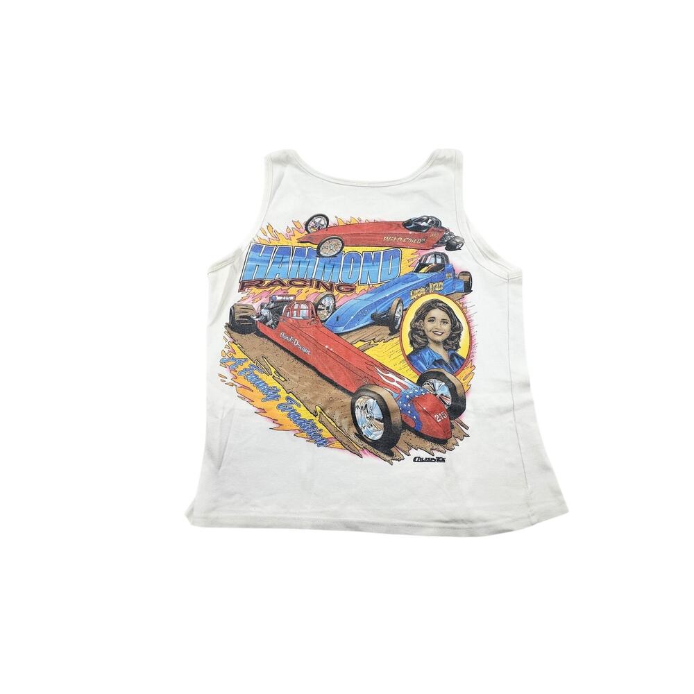 April Hammond Racing Tank Top, Double-Sided Graphic Sz L 1990s Nascar